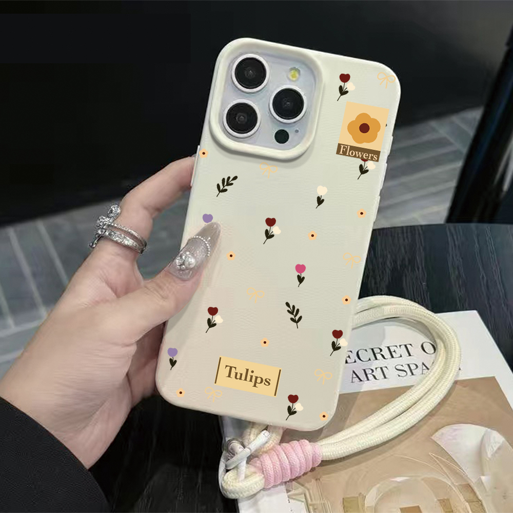 Phone Cases Leather - Tulip Bow Strap Rope Phone Case