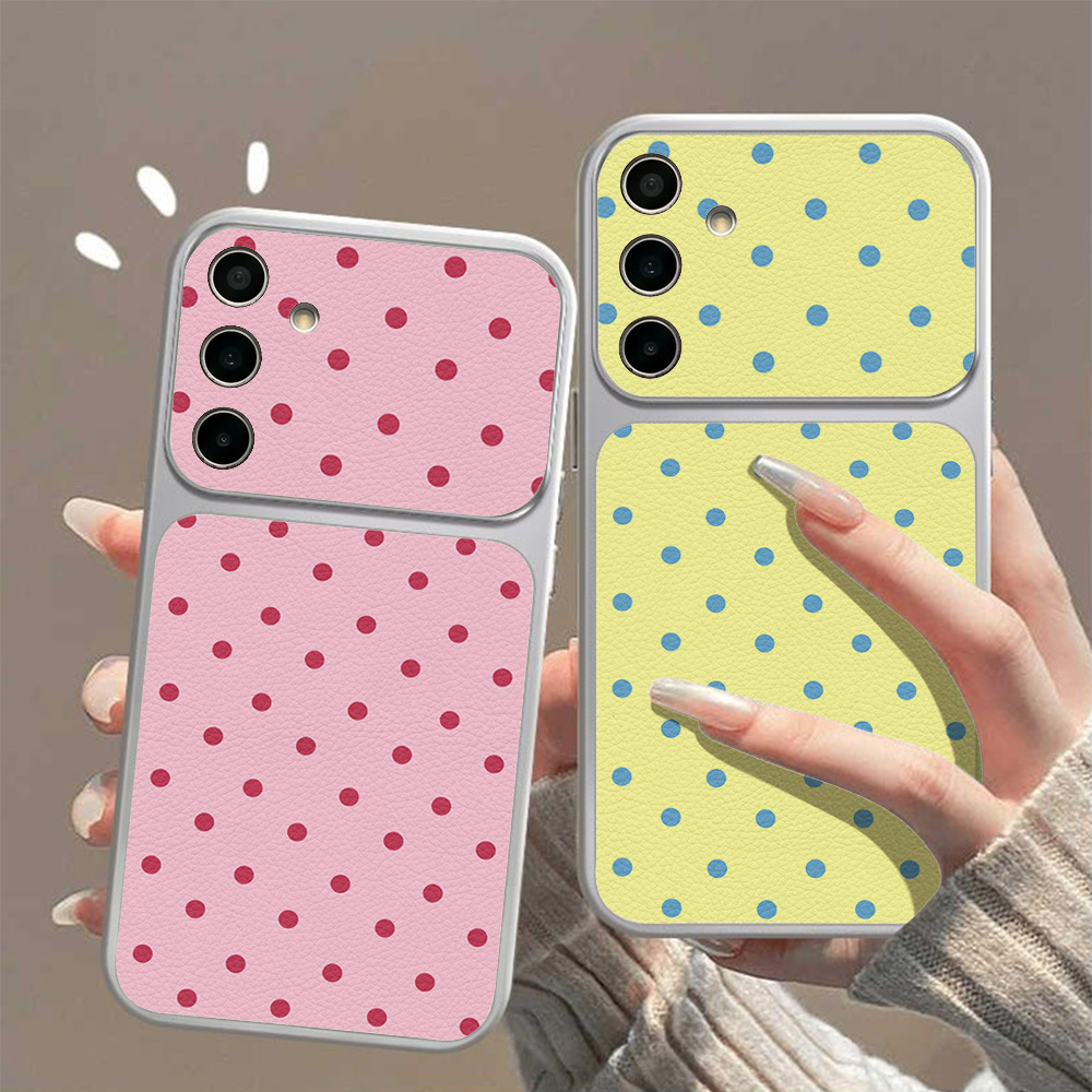 Phone Cases Leather - Candy Color Dots Lychee Phone Case