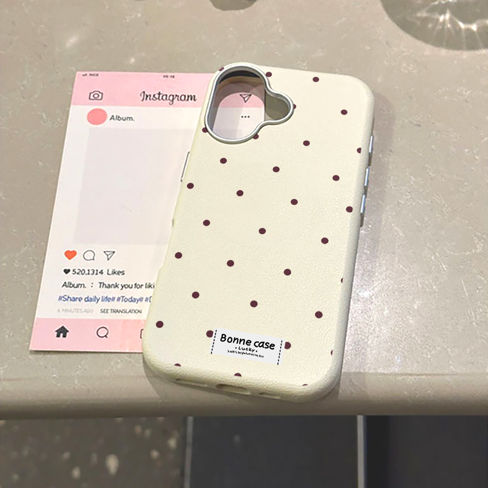 Phone Cases Leather - Creative Unique Polka Dot Phone Case