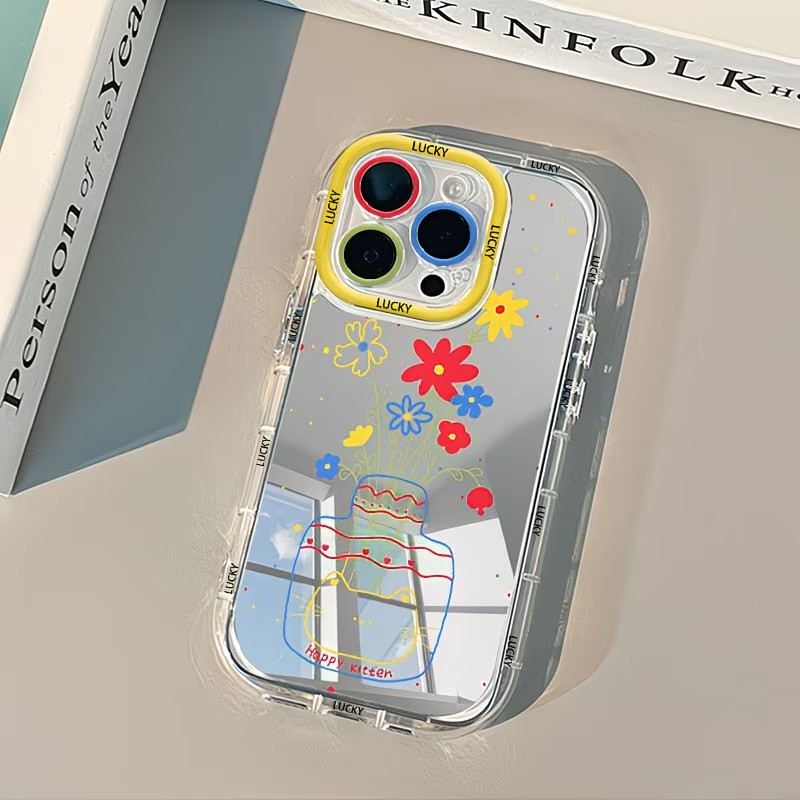 Phone Cases For Iphone 11 - Summer Daisy Cat Vase Design Mirror