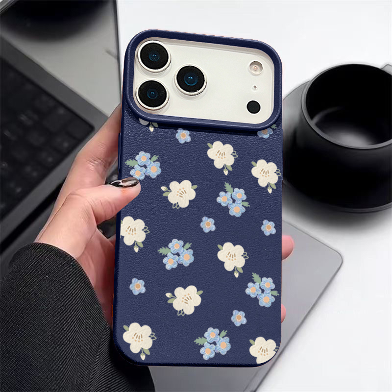 Phone Cases Leather - Small Flowers Phone Case For iPhone