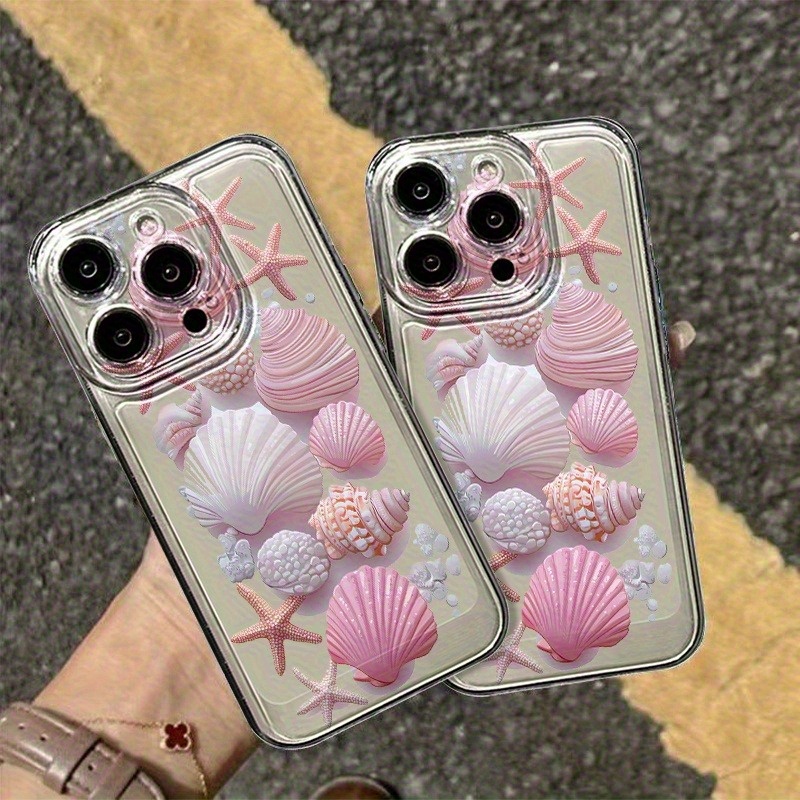Phone Cases Clear - Trendy Pink Seashell Phone Case For