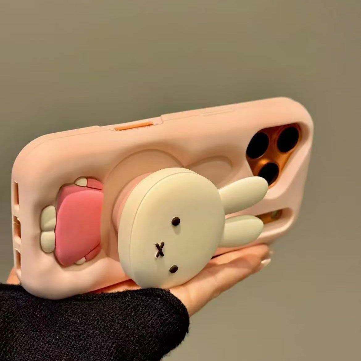 Phone Cases Japanese - Cartoon Three-dimensional Miffy Bracket Mobile Phone