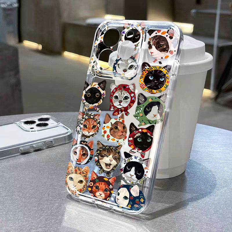 Phone Cases Clear - Cute Bandana Cat Clear Phone Case