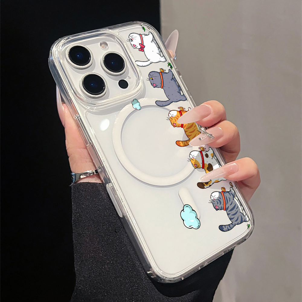Phone Cases Cat - Cute Cartoon Cat Clear Phone Case
