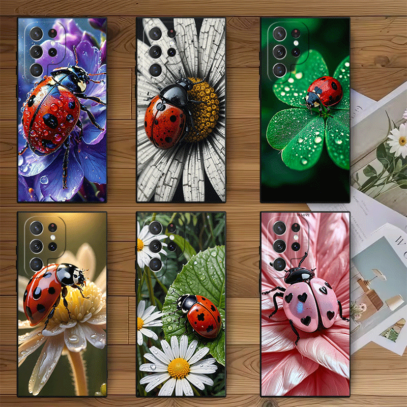 Phone Cases Shein - Seven-Spotted Red ladybug Soft Phone Case