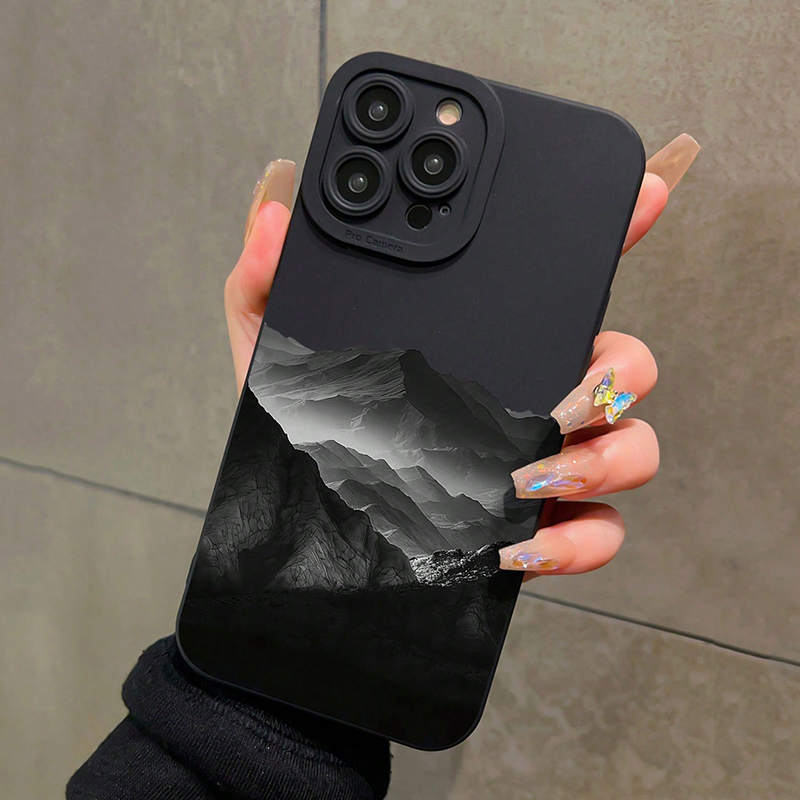 Xiaomi Redmi Note 14 - Black Mountain INS Design Silicone Phone