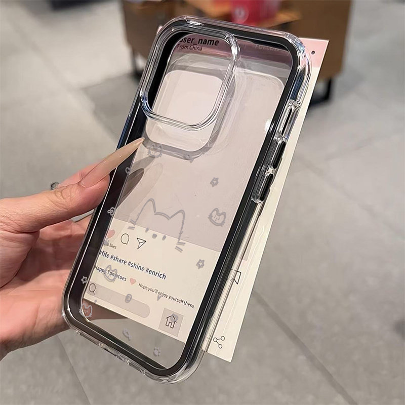 Cute gray line cat 2in1 Clear  - огляд і ціна Phone Cases Cat