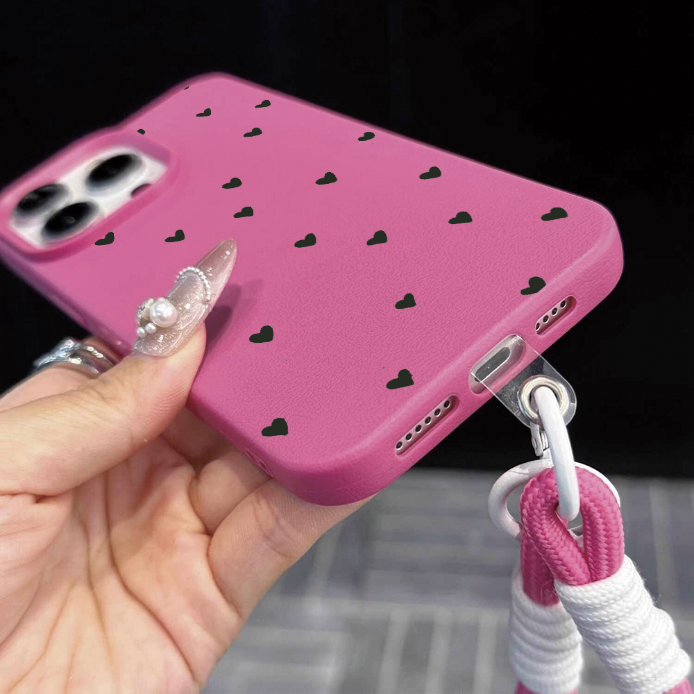Black Heart Strap Rope Phone C - огляд і ціна Phone Cases Leather