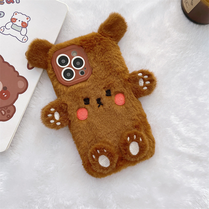 Korean 3D Cartoon Bear Fluffy  - огляд і ціна Phone Cases For Iphone 17