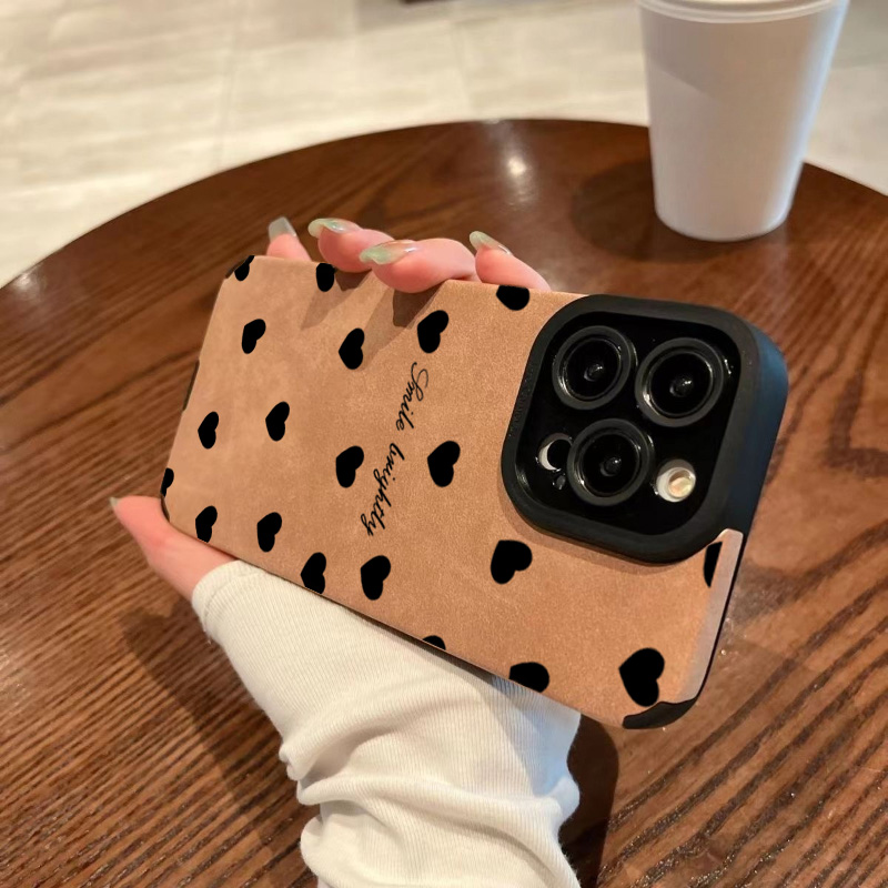 New Luxury Black Love Heart So - огляд і ціна Phone Cases Leather