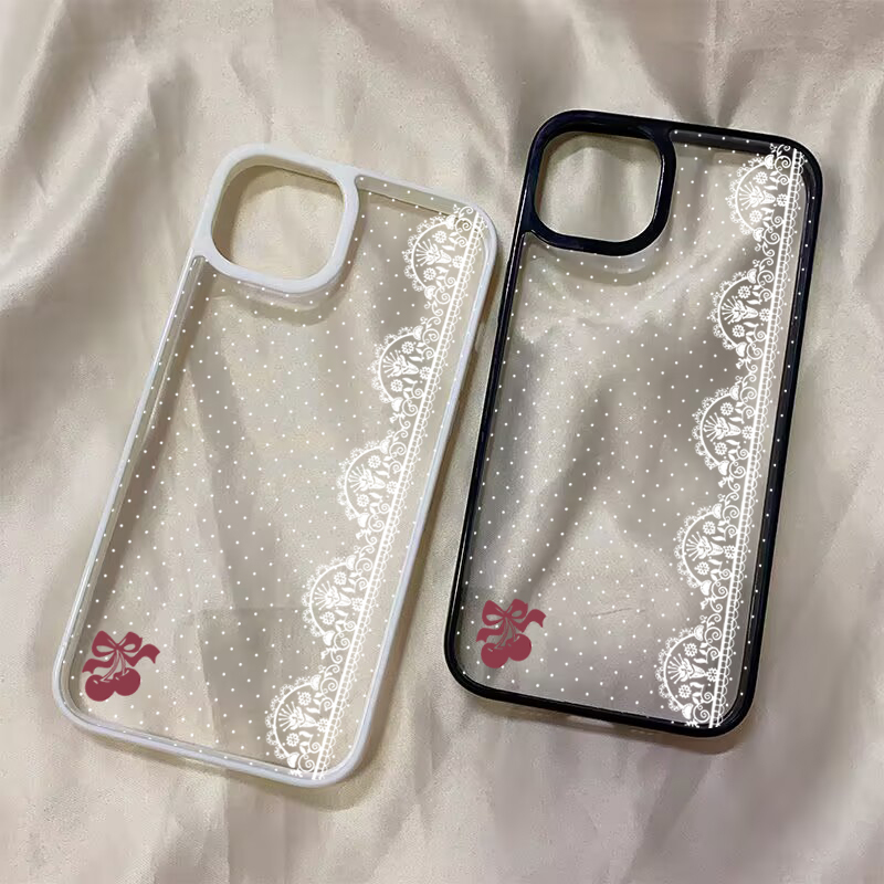 Cute Cherry Bow White Lace Pol - огляд і ціна Phone Cases Xr Cute