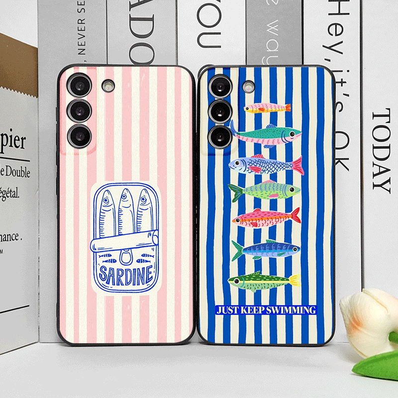 Cute Striped Pattern Sardines  - огляд і ціна Phone Cases Cute