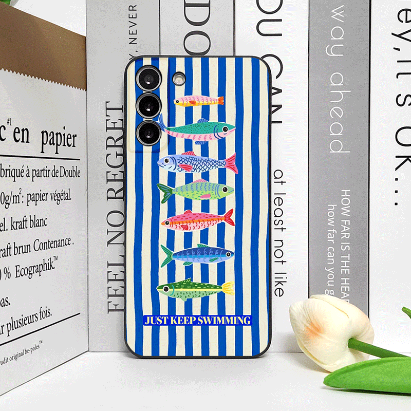 Cute Striped Pattern Sardines  - огляд і ціна Phone Cases Cute