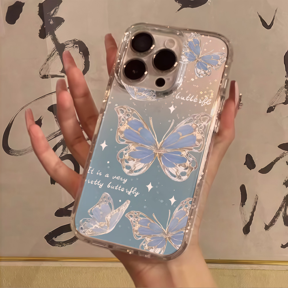 Luxury Blue Butterfly Clear Gl - огляд і ціна Phone Cases For Iphone 17