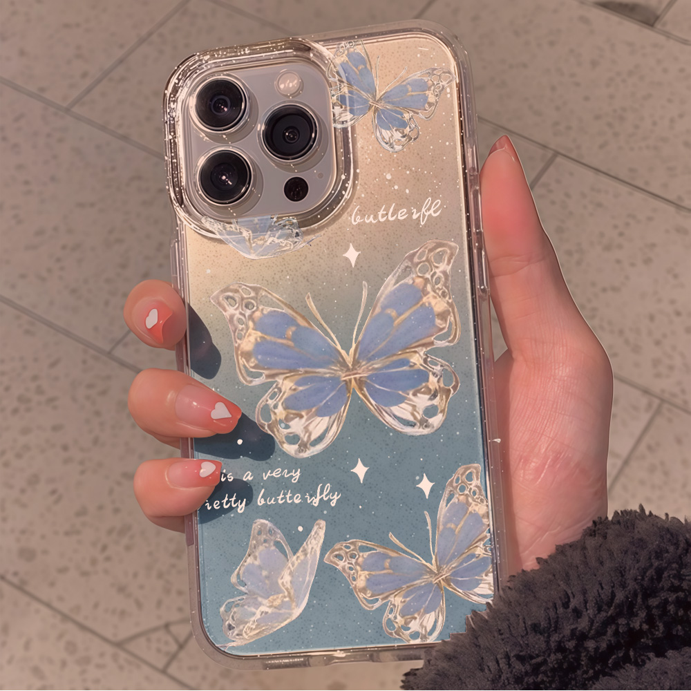 Luxury Blue Butterfly Clear Gl - огляд і ціна Phone Cases For Iphone 17