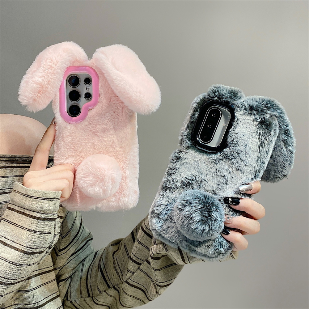 Cute Rabbit Ears Fluffy Stand  - огляд і ціна Phone Cases Cute