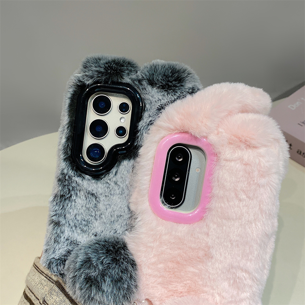 Cute Rabbit Ears Fluffy Stand  - огляд і ціна Phone Cases Cute