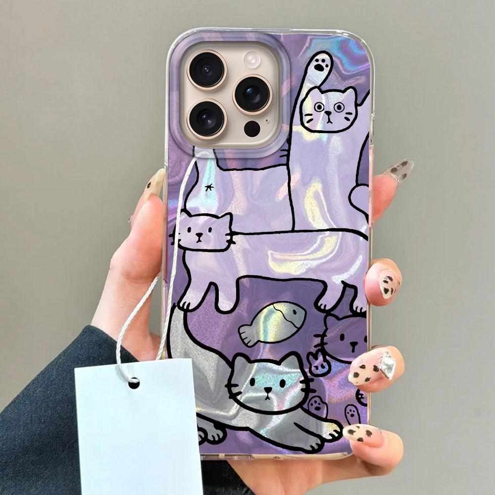 Purple Line Cat Fish Water Tex - огляд і ціна Phone Cases Cat