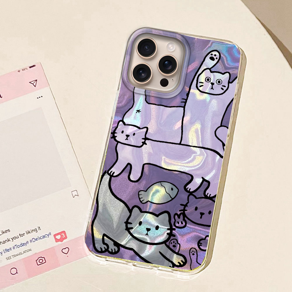 Purple Line Cat Fish Water Tex - огляд і ціна Phone Cases Cat